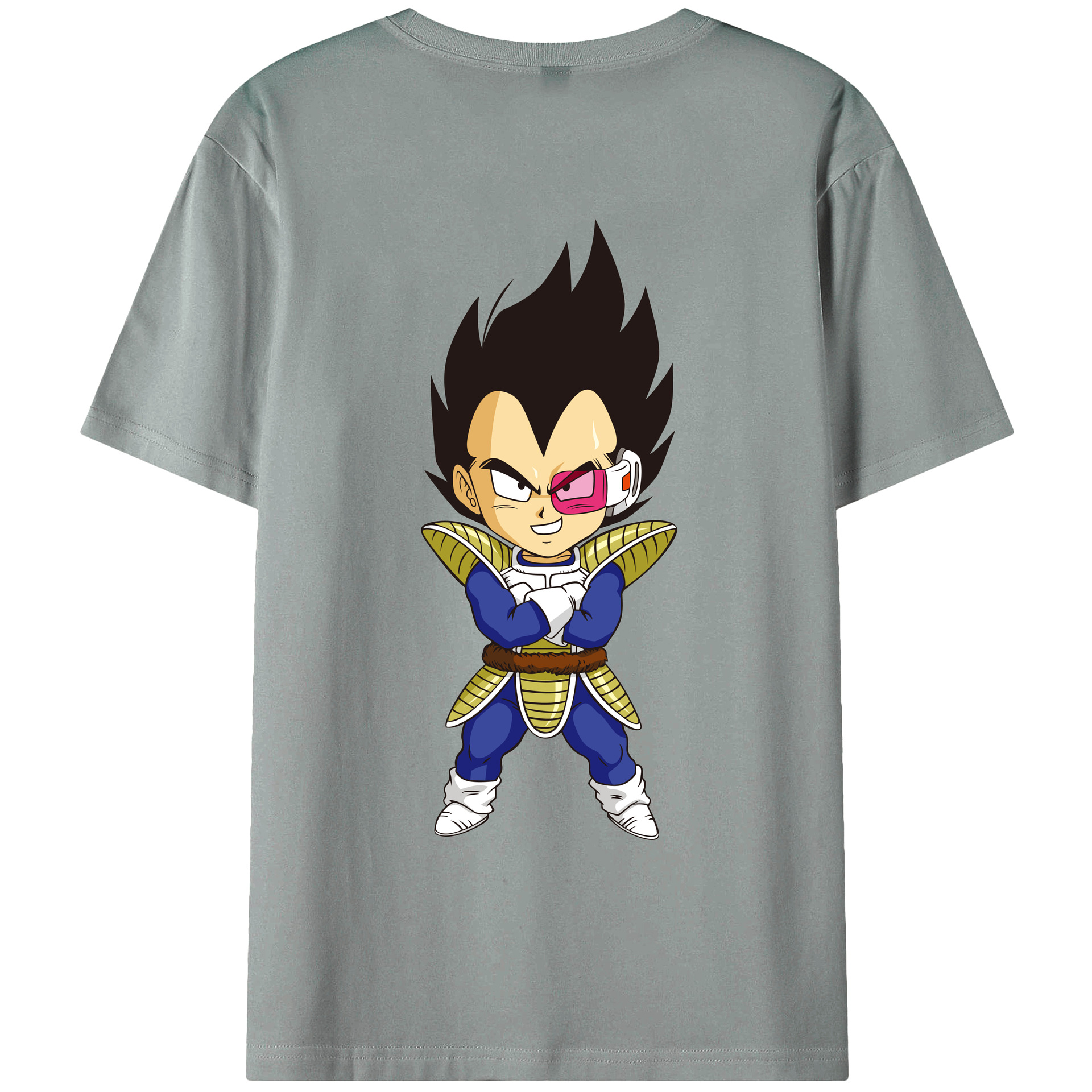 （画像用） ドラゴンボール ベジータ四世（Bejīta Yonsei）DRAGON BALL Vegeta IV 綿100％ メンズ半袖Tシャツ（バックプリント） 通気性
